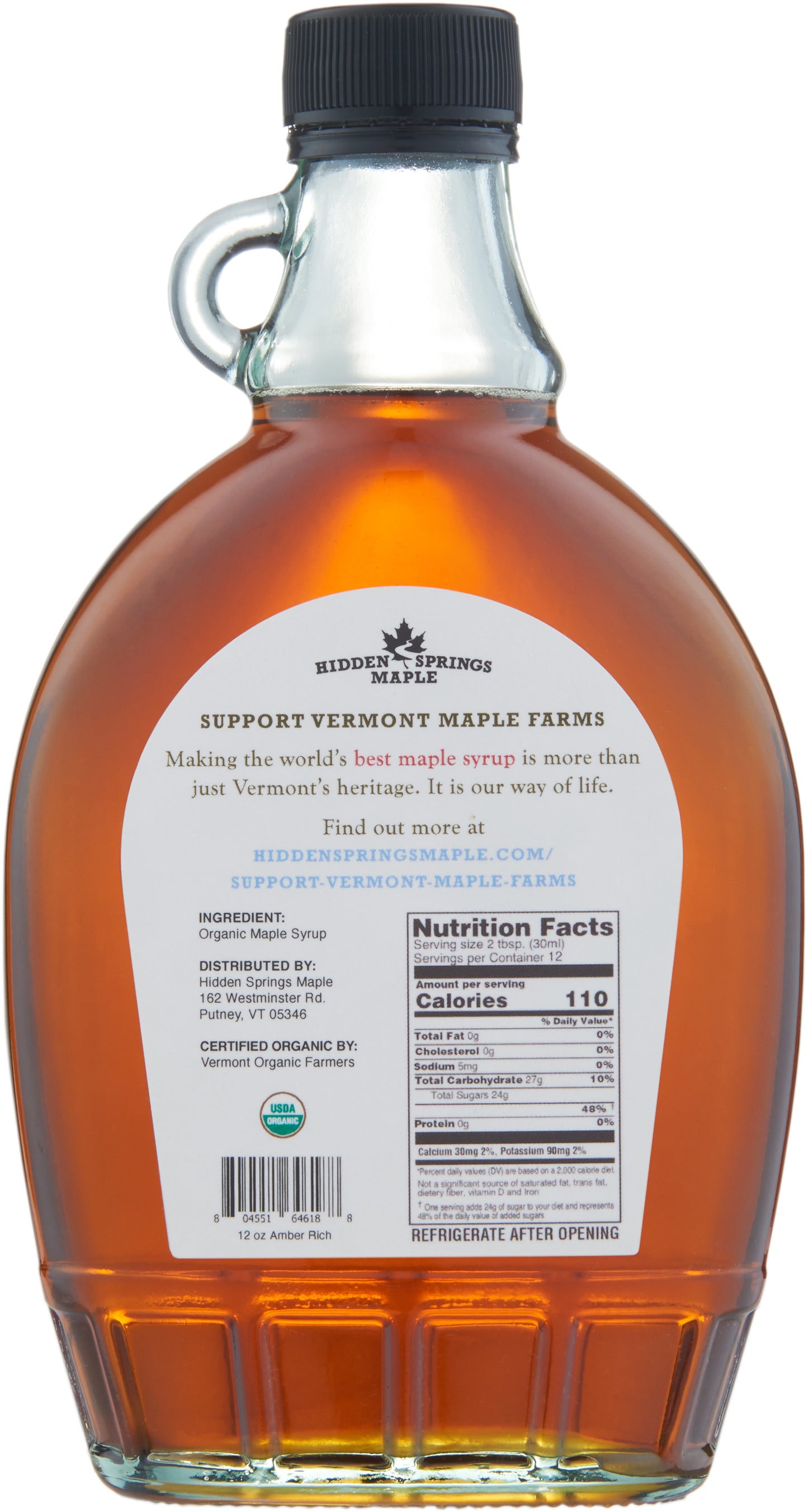 Glass Bottle, Organic Maple Syrup